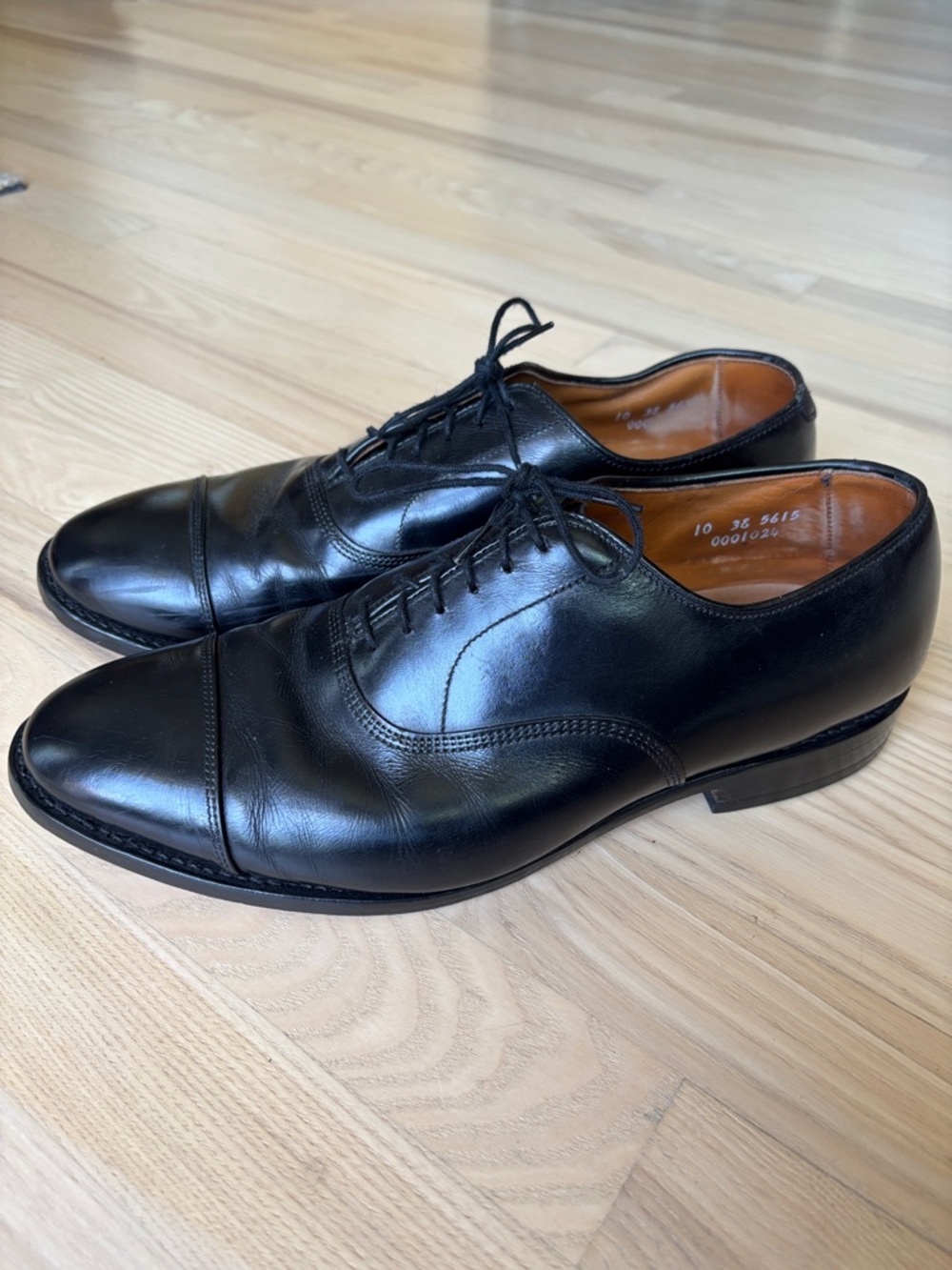 Allen Edmonds Park Avenue Black Cap-Toe Oxford Shoes